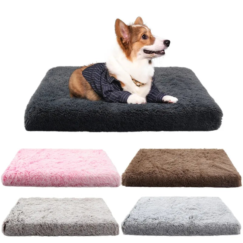 Quadratische Plüsch-Hundematratze, abnehmbare, waschbare Zwinger-Hundebettmatte, superweiches Schlafbett für kleine, mittelgroße und große Hunde Hundetraum.store