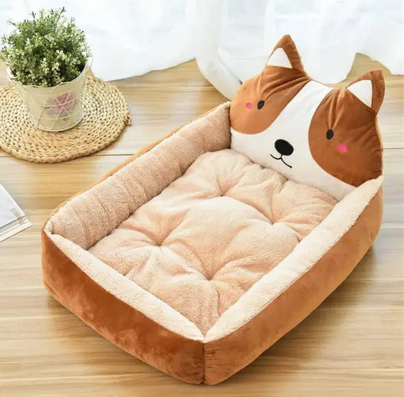 Hot Sale Teddy Cartoon Pet Soft Dog Bed House Winter Warming Large Dog House Warm Cat Nest Pet Bed Dog Mattress Pet Supplies Hundetraum.store