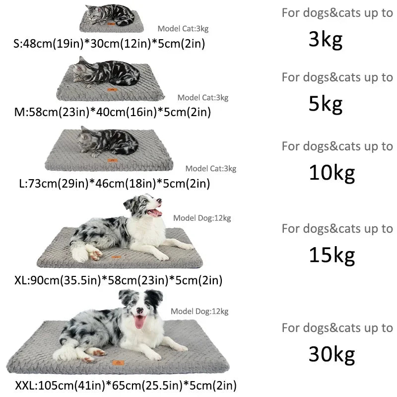 Winter Warme Hundebettmatte Kurze Plüsch Weiche Haustier Isomatte für Kleine Mittelgroße Hunde Katzen Abnehmbare Hundeschlafkissen Heimtierbedarf Hundetraum.store