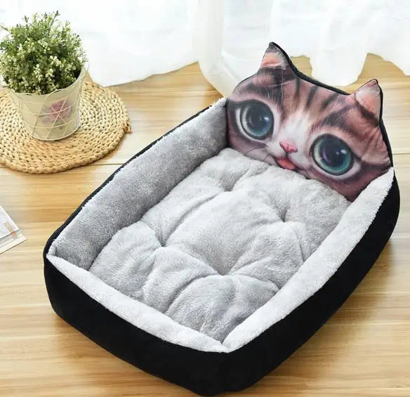 Hot Sale Teddy Cartoon Pet Soft Dog Bed House Winter Warming Large Dog House Warm Cat Nest Pet Bed Dog Mattress Pet Supplies Hundetraum.store