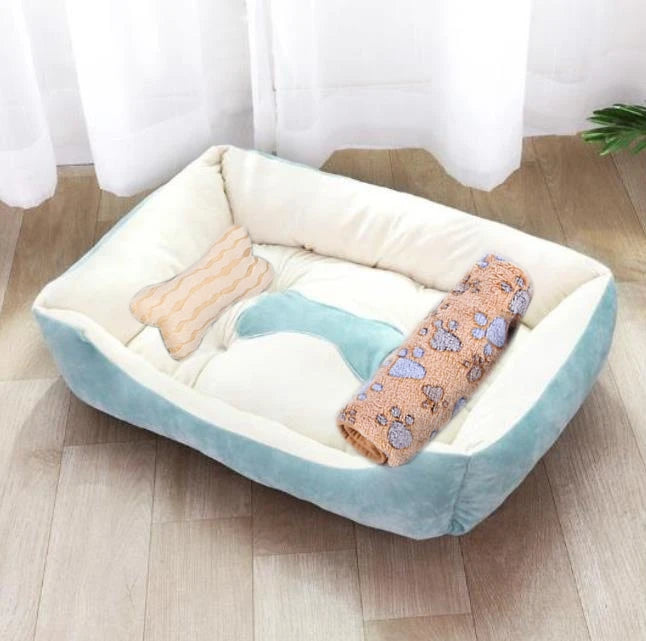Hot Sale Teddy Cartoon Pet Soft Dog Bed House Winter Warming Large Dog House Warm Cat Nest Pet Bed Dog Mattress Pet Supplies Hundetraum.store