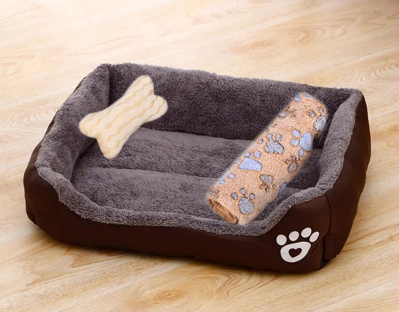 Hot Sale Teddy Cartoon Pet Soft Dog Bed House Winter Warming Large Dog House Warm Cat Nest Pet Bed Dog Mattress Pet Supplies Hundetraum.store