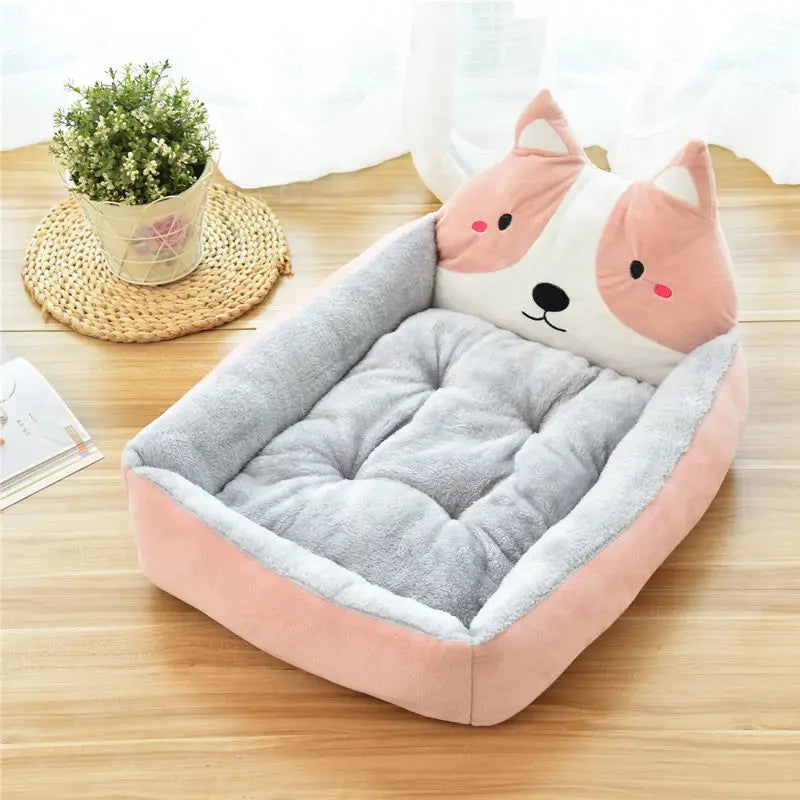 Hot Sale Teddy Cartoon Pet Soft Dog Bed House Winter Warming Large Dog House Warm Cat Nest Pet Bed Dog Mattress Pet Supplies Hundetraum.store