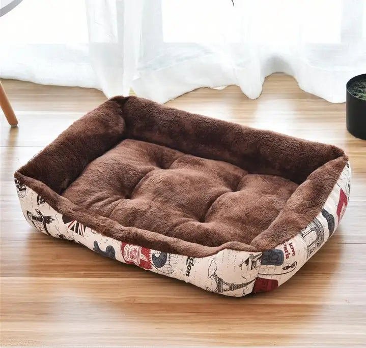 Hot Sale Teddy Cartoon Pet Soft Dog Bed House Winter Warming Large Dog House Warm Cat Nest Pet Bed Dog Mattress Pet Supplies Hundetraum.store