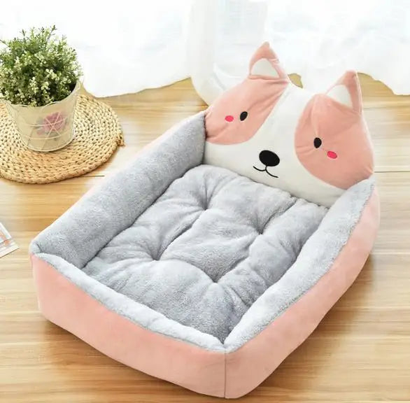 Hot Sale Teddy Cartoon Pet Soft Dog Bed House Winter Warming Large Dog House Warm Cat Nest Pet Bed Dog Mattress Pet Supplies Hundetraum.store