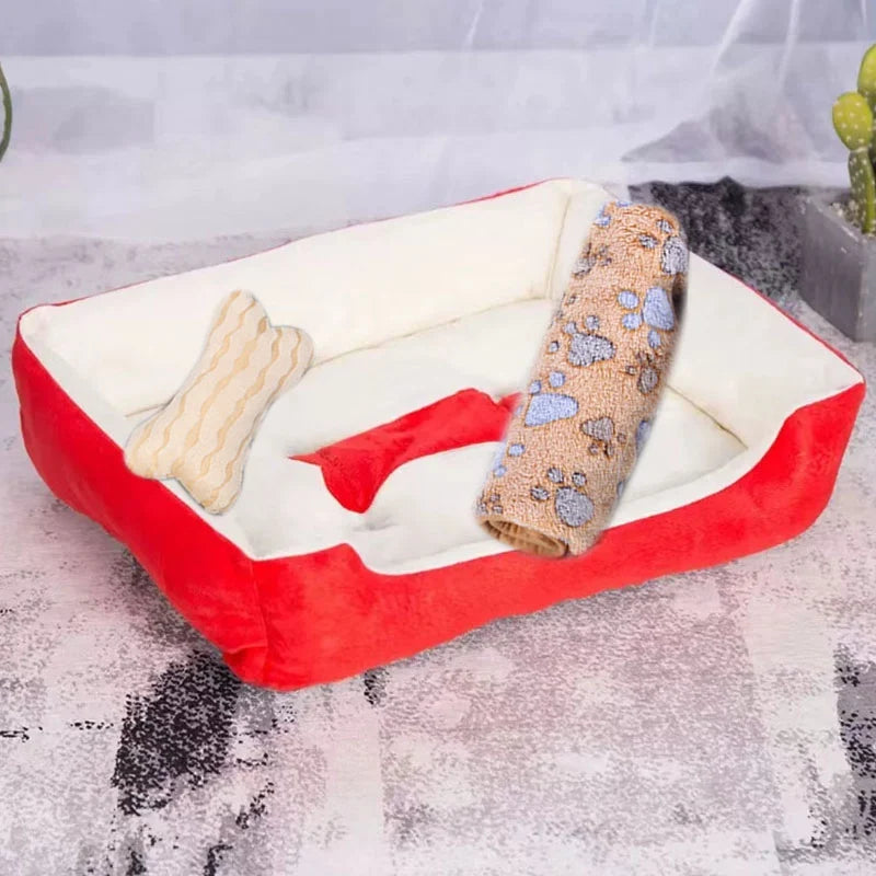 Hot Sale Teddy Cartoon Pet Soft Dog Bed House Winter Warming Large Dog House Warm Cat Nest Pet Bed Dog Mattress Pet Supplies Hundetraum.store