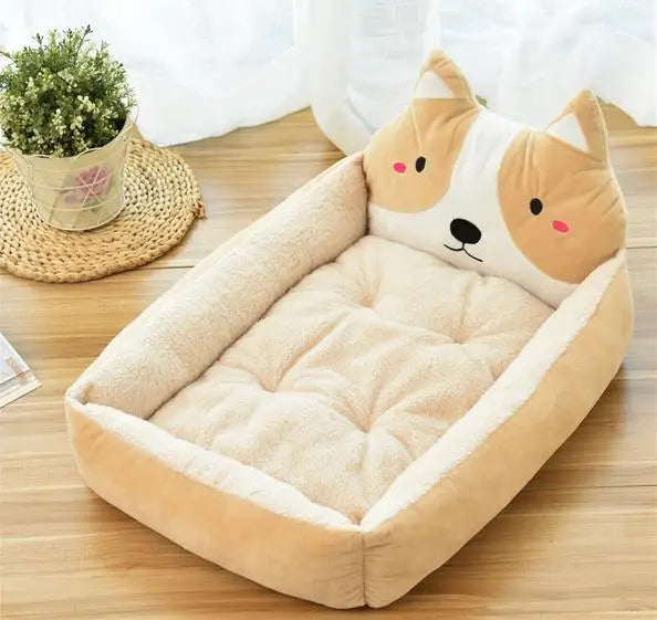 Hot Sale Teddy Cartoon Pet Soft Dog Bed House Winter Warming Large Dog House Warm Cat Nest Pet Bed Dog Mattress Pet Supplies Hundetraum.store
