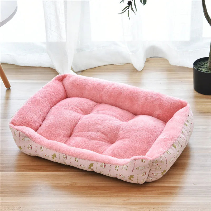 Hot Sale Teddy Cartoon Pet Soft Dog Bed House Winter Warming Large Dog House Warm Cat Nest Pet Bed Dog Mattress Pet Supplies Hundetraum.store