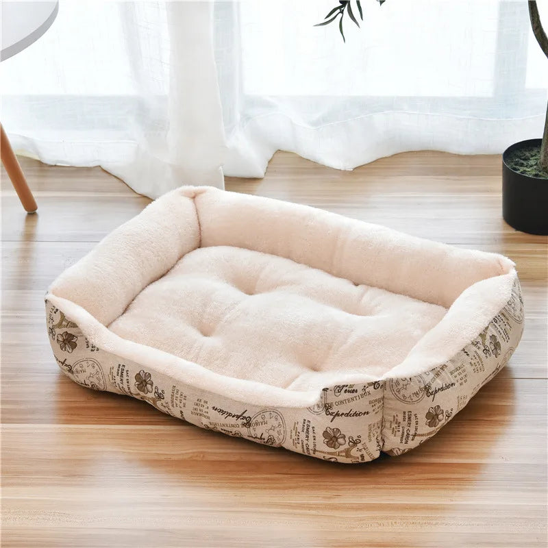 Hot Sale Teddy Cartoon Pet Soft Dog Bed House Winter Warming Large Dog House Warm Cat Nest Pet Bed Dog Mattress Pet Supplies Hundetraum.store