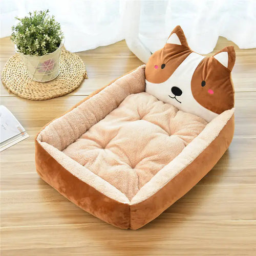 Hot Sale Teddy Cartoon Pet Soft Dog Bed House Winter Warming Large Dog House Warm Cat Nest Pet Bed Dog Mattress Pet Supplies Hundetraum.store