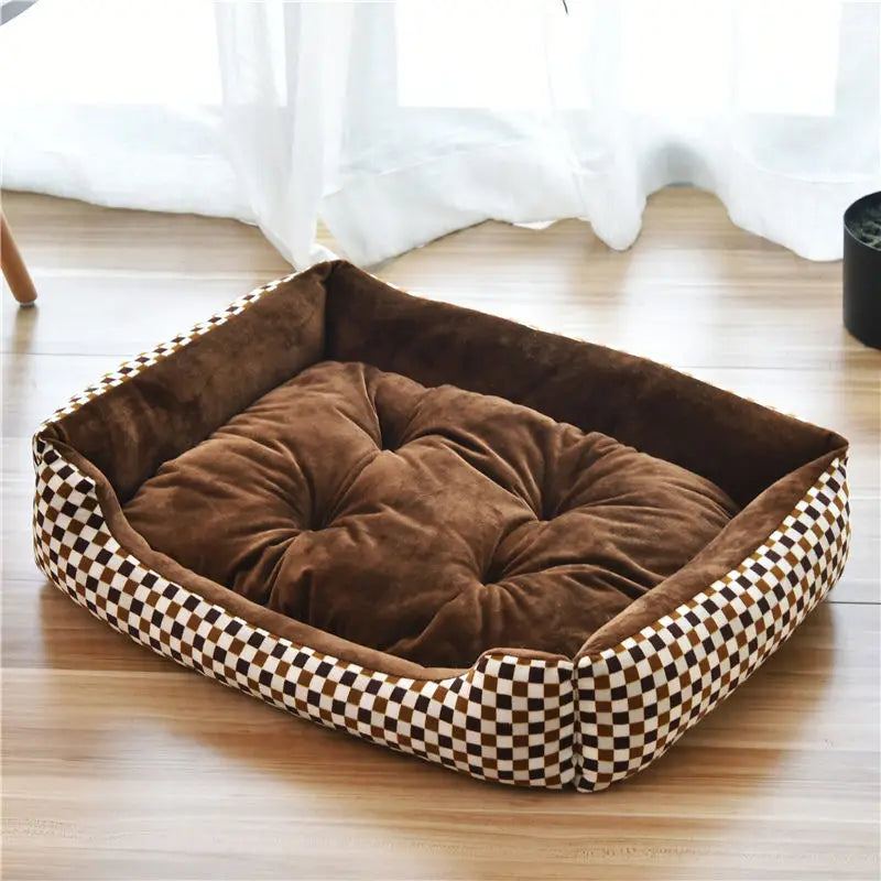 Hot Sale Teddy Cartoon Pet Soft Dog Bed House Winter Warming Large Dog House Warm Cat Nest Pet Bed Dog Mattress Pet Supplies Hundetraum.store