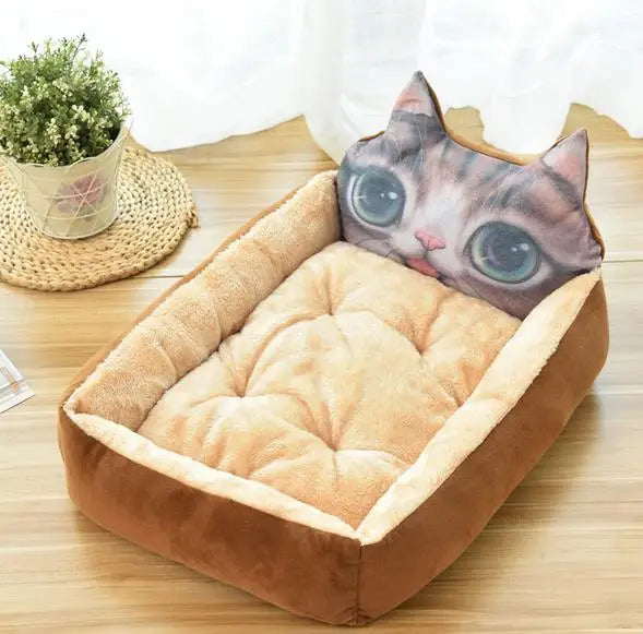 Hot Sale Teddy Cartoon Pet Soft Dog Bed House Winter Warming Large Dog House Warm Cat Nest Pet Bed Dog Mattress Pet Supplies Hundetraum.store